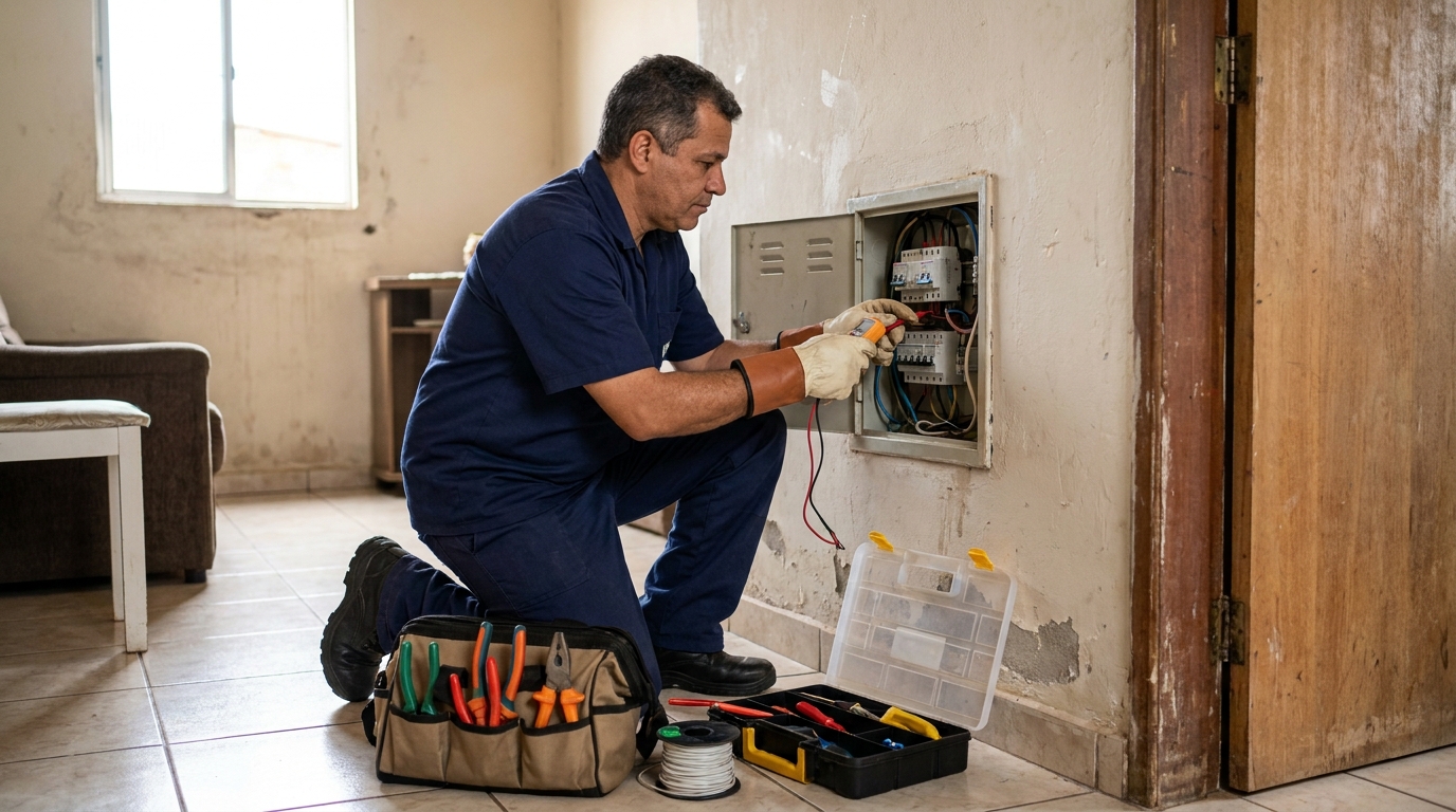Eletricista com ferramentas em Montes Claros‑MG