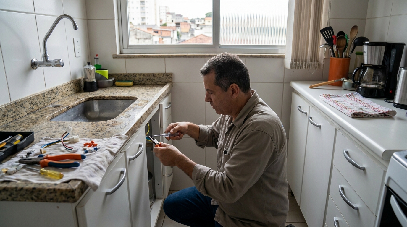 Eletricista instalando torneira eletrica em Montes Claros‑MG
