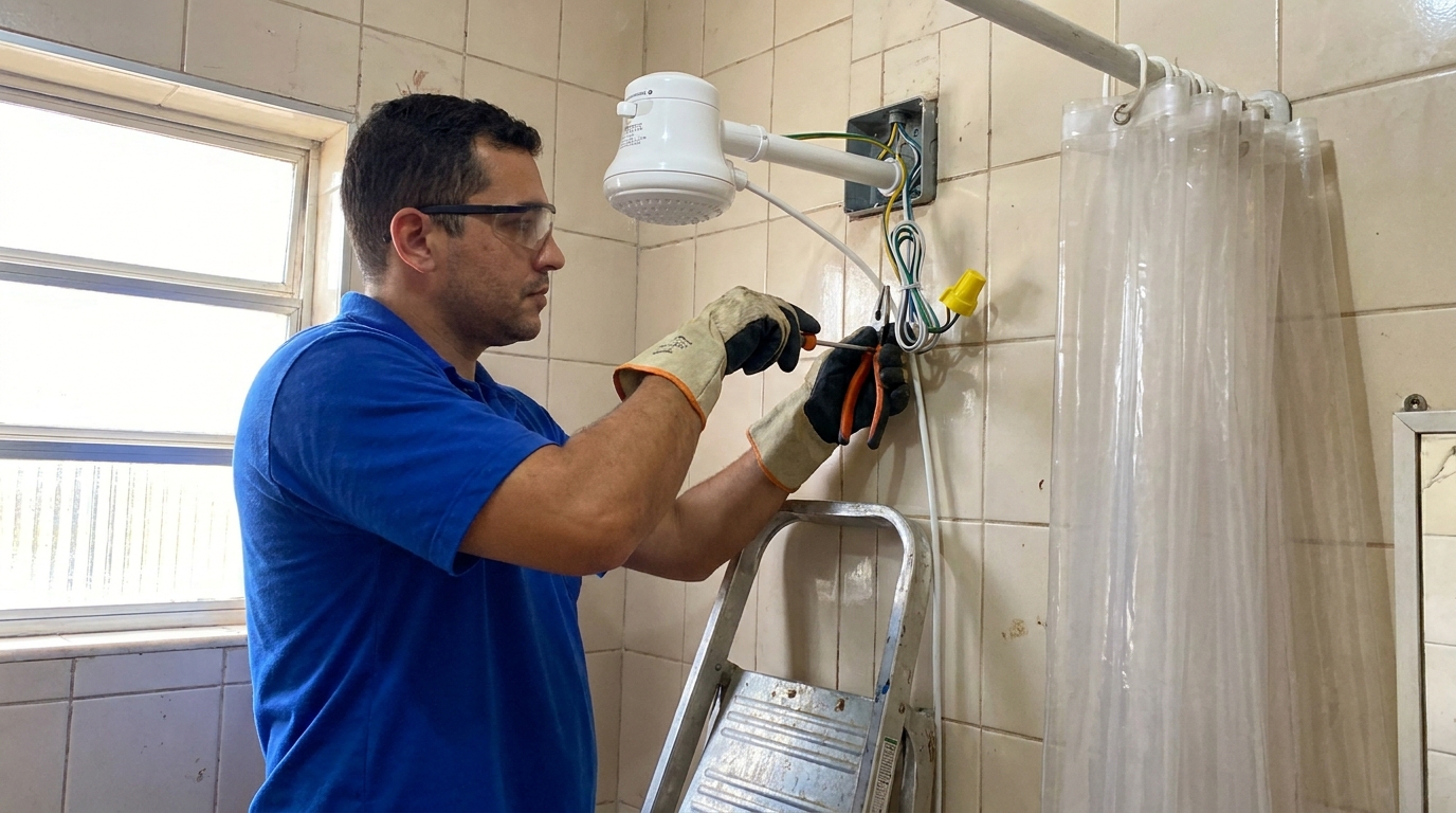 Instalacao de chuveiro eletrico residencial em Montes Claros‑MG