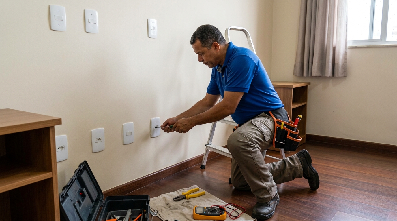 Instalacao de tomada e interruptor residencial em Montes Claros‑MG