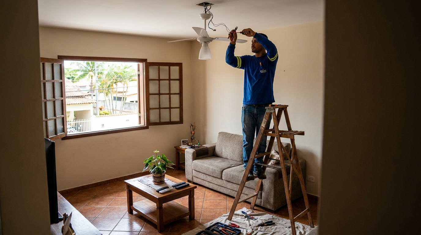Instalacao de ventilador de teto profissional em Montes Claros‑MG