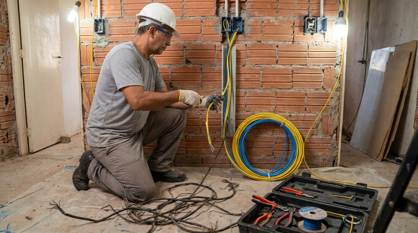 Troca de fiacao eletrica residencial em Montes Claros‑MG